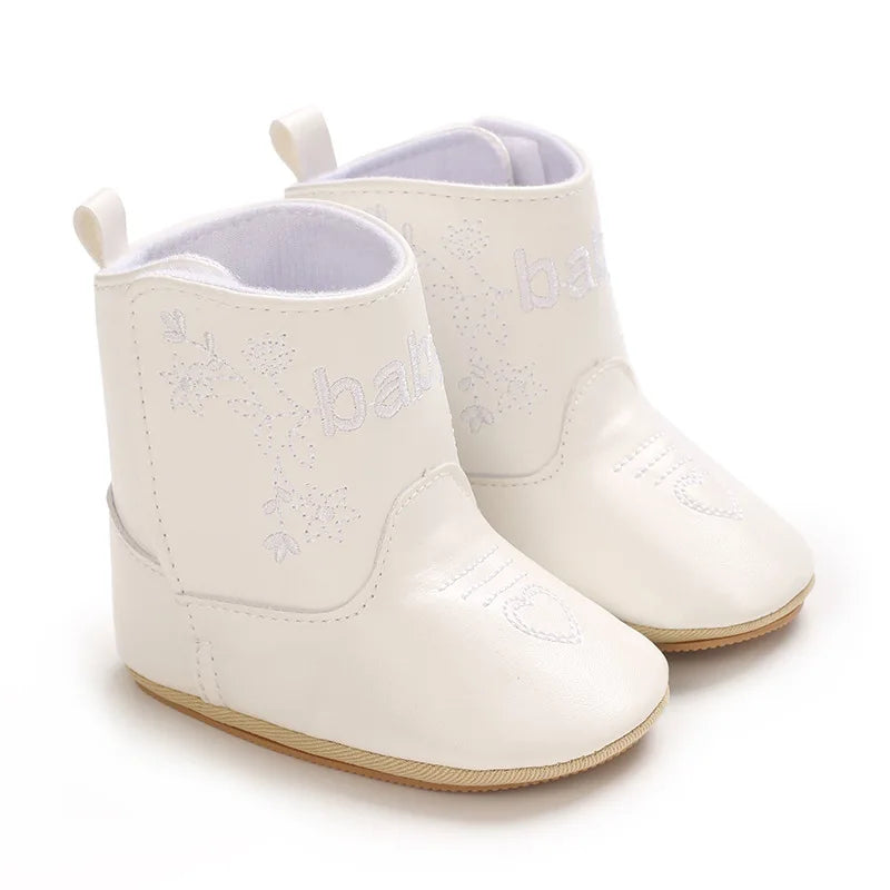 Baby Boots Cute High Quality Soft PU Anti Slip Sole Spring 0-18M First Walkers Newborn Baby Shoes